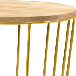 Kleiner Tisch in Eiche Bianco & Bronze - Leano