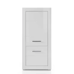 Kleiner Wohnraum Schrank in Weiß Hochglanz Yulis 2-türig