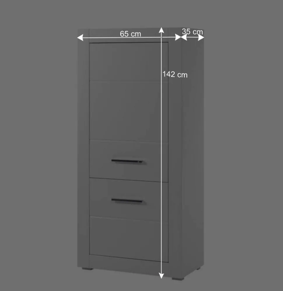 Kleiner Wohnraum Schrank in Weiß Hochglanz Yulis 2-türig