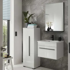 Kleines Badmöbel Set in Weiß - Ingmesan (dreiteilig)