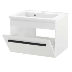 Kleines Badmöbel Set in Weiß - Ingmesan (dreiteilig)