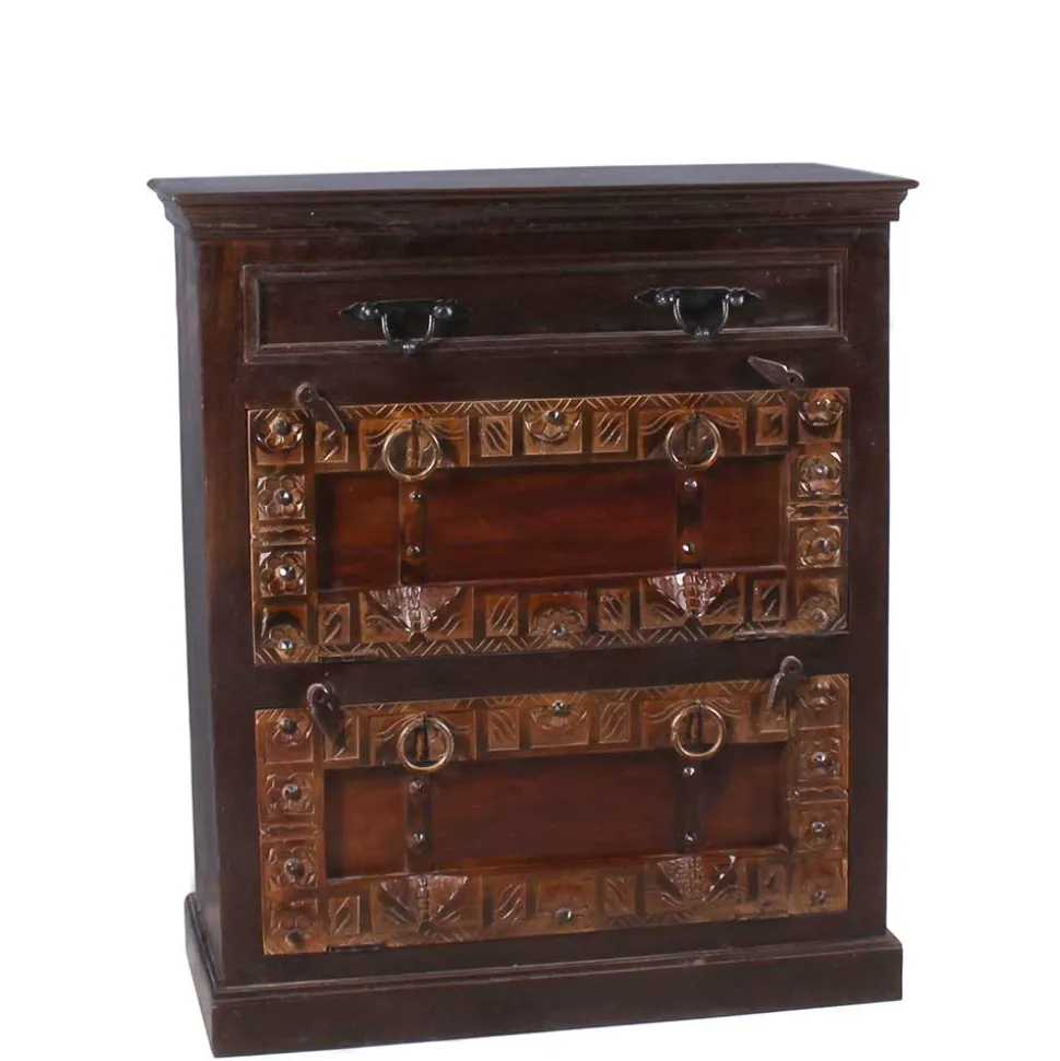 Kolonialstil Schuhschrank mit 2 Klappen - Solapura