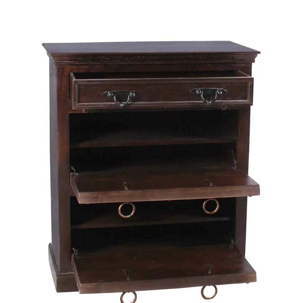 Kolonialstil Schuhschrank mit 2 Klappen - Solapura
