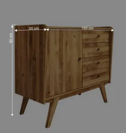 Kombi Holzkommode aus geölter Wildeiche - Hardus