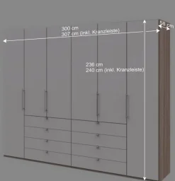 Kombi Kleiderschrank mit Schubkästen und Falttüren - Vaclyn