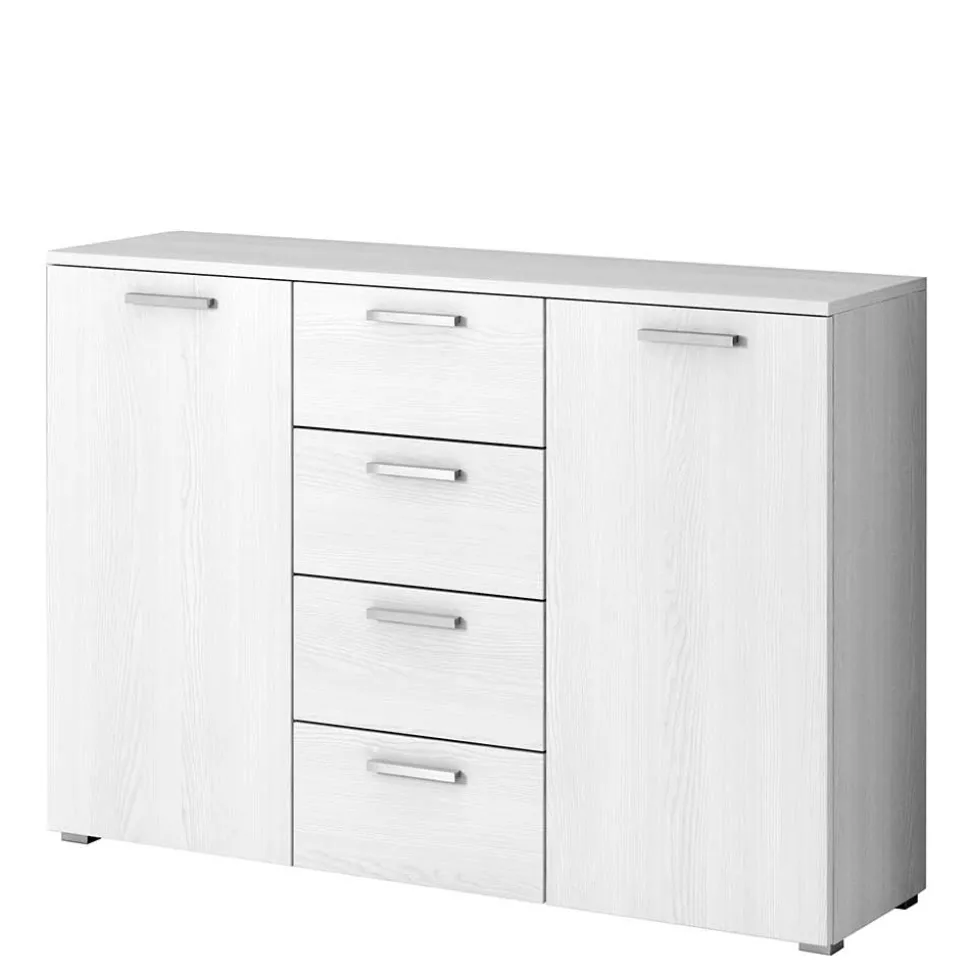Kombi Kommode in Weiß Esche Dekor - Pruducia
