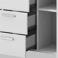 Kombi Kommode in Weiß Esche Dekor - Pruducia