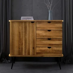 Kombi Kommode mit vier Schubladen & Tür - Casarius