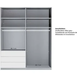 Kombi-Kleiderschrank in Braun Glasfront - 165 cm - Preema