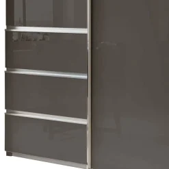 Kombi-Kleiderschrank in Braun Glasfront - 165 cm - Preema