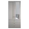 Kombi-Kleiderschrank 1m breit in Hellgrau - Ridonna