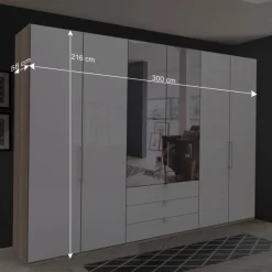 Kombi-Kleiderschrank mit Spiegel-Falttür - Bosays II