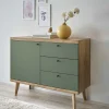 Kombi-Kommode in Graugrün und Wildeiche - Oliva