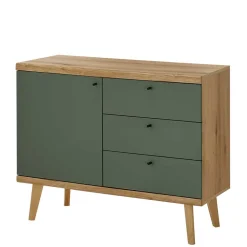 Kombi-Kommode in Graugrün und Wildeiche - Oliva
