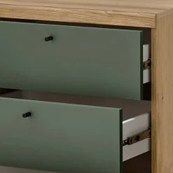 Kombi-Kommode in Graugrün und Wildeiche - Oliva