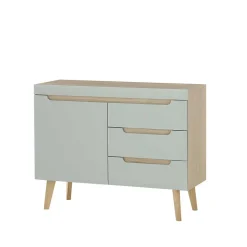 Kombi-Kommode in Mintgrün mit Eiche - Armina