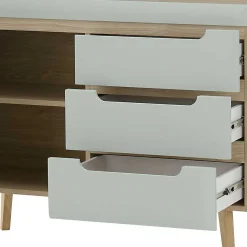 Kombi-Kommode in Mintgrün mit Eiche - Armina