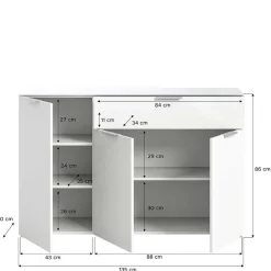 Kombi-Kommode in Weiß - Intiatos