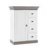 Kombikommode Mirandesca in Weiß Grau