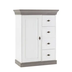 Kombikommode Mirandesca in Weiß Grau