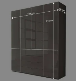 Kombinierter Kleiderschrank in Braun - Madita