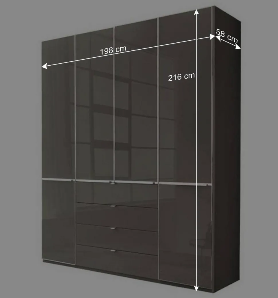 Kombinierter Kleiderschrank in Braun - Madita