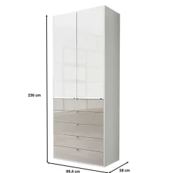 Kombi-Schlafzimmerschrank zweifarbig - Pascan