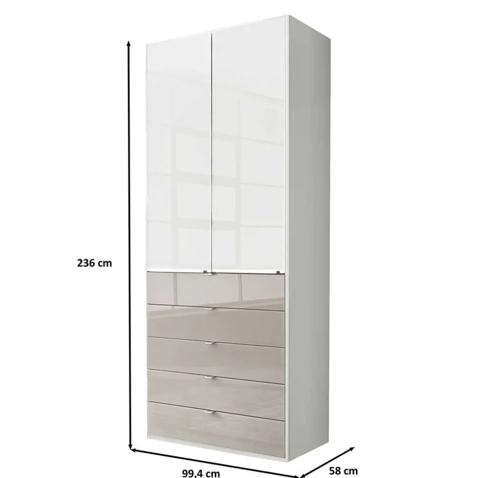 Kombi-Schlafzimmerschrank zweifarbig - Pascan