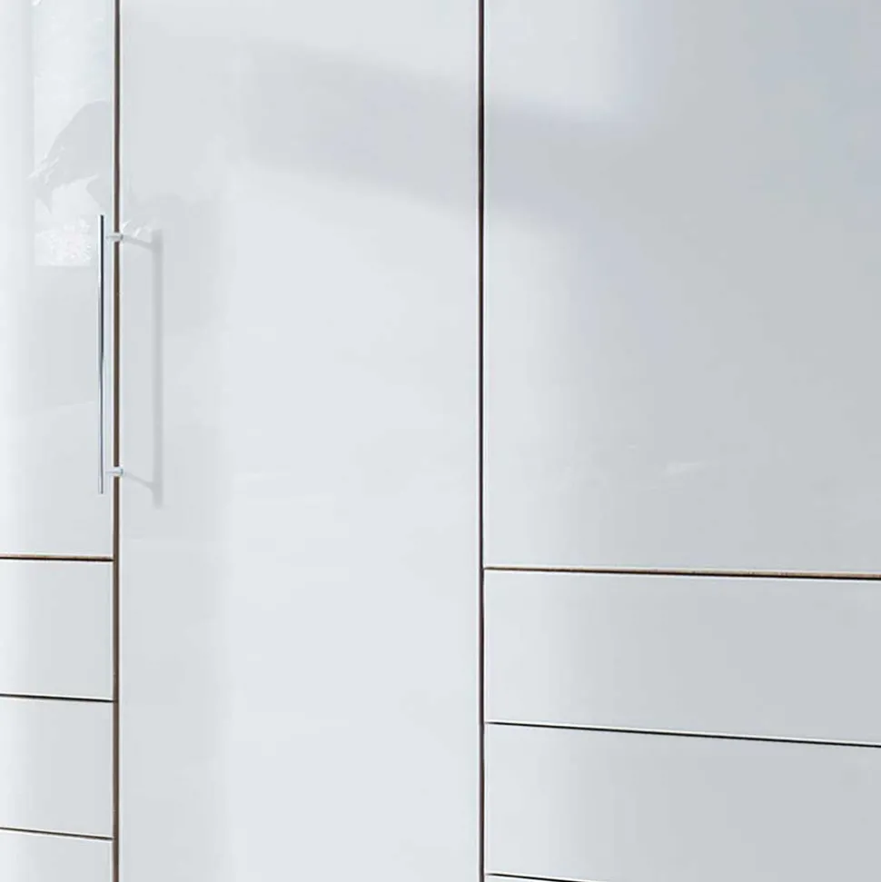 Kombi-Schlafzimmerschrank in Weiß & Eiche Bianco - Nuetran