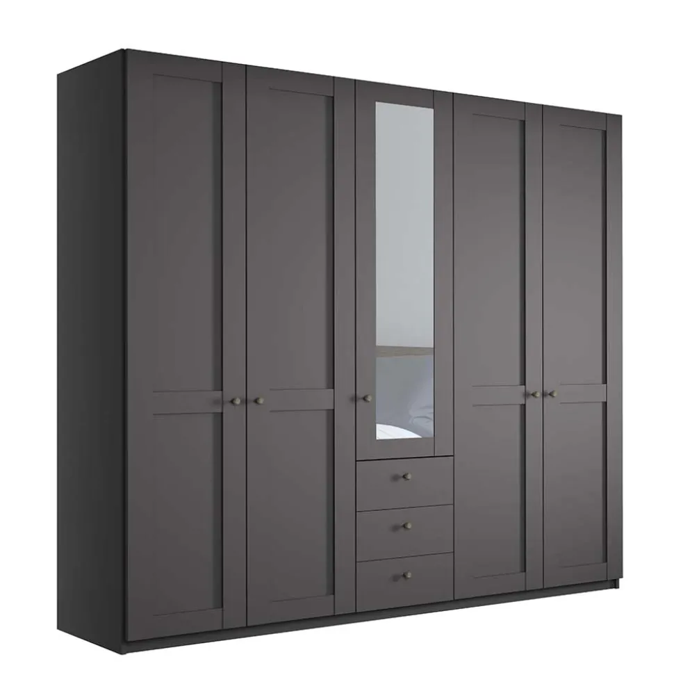 Kombi-Schlafzimmerschrank in Dunkelgrau - Mataram