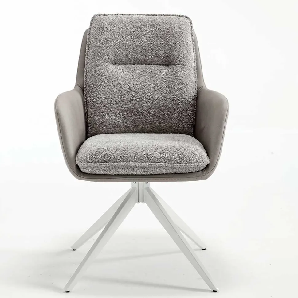 Komfort Esstischsessel in Grau - Basel (2er Set)