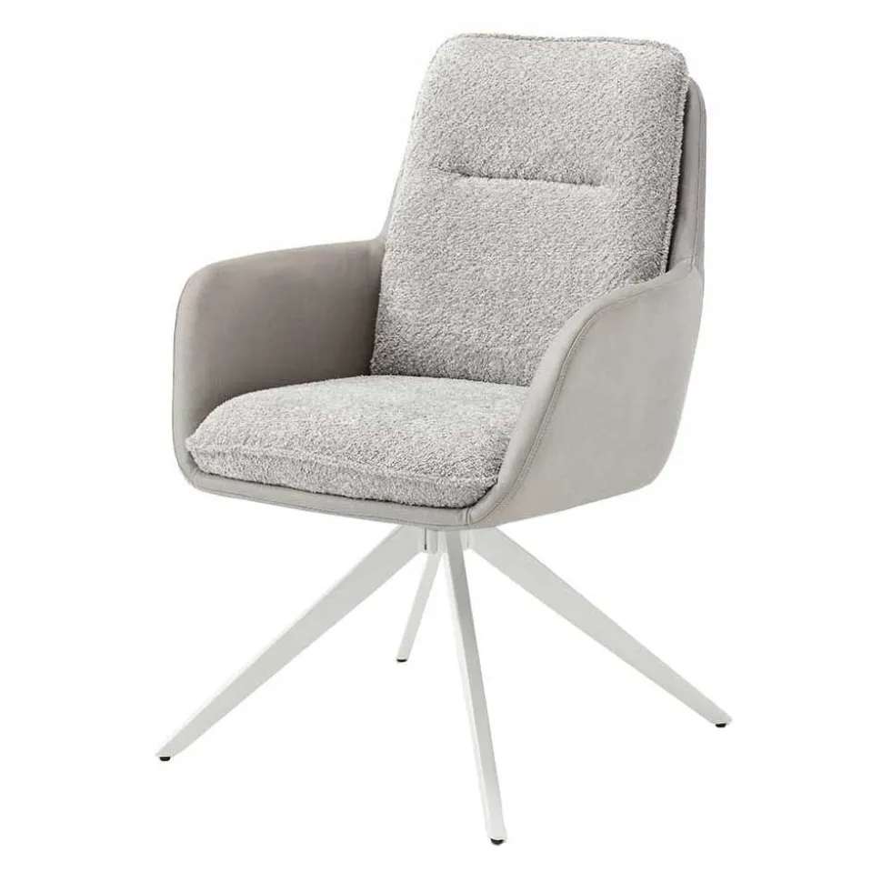 Komfort Esstischsessel in Grau - Basel (2er Set)