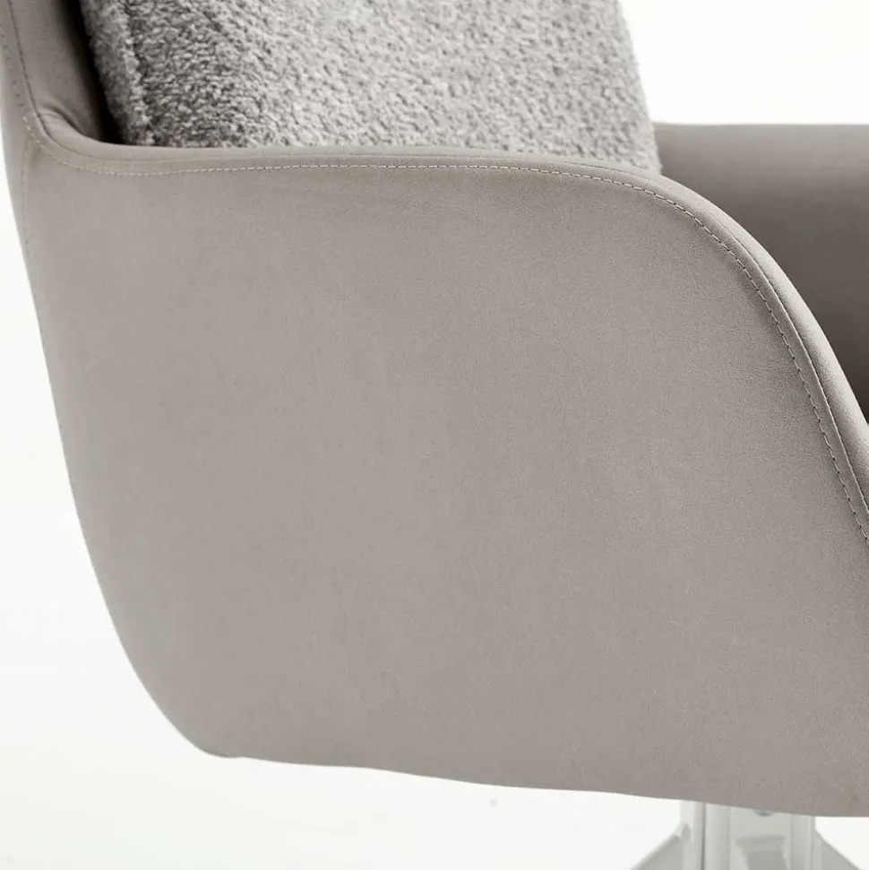 Komfort Esstischsessel in Grau - Basel (2er Set)