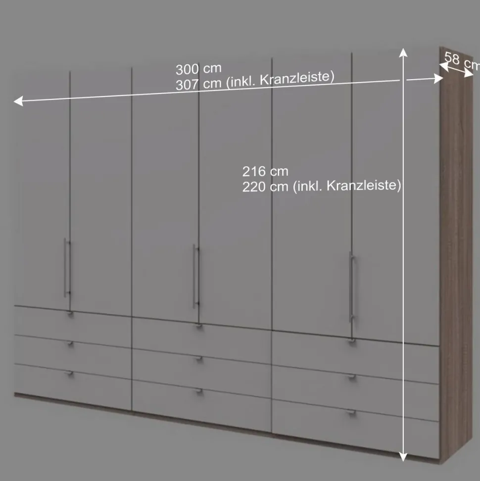 Komfort Kleiderschrank mit drei Falttüren - Vaclyn