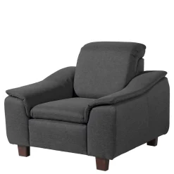 Komfortsessel in Dunkelgrau und Nussbaum - Pelago