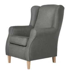 Komfortsessel in Hellgrau mit Buche - Nurcias