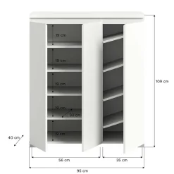 Kommode für Schuhe in Weiß - Dany