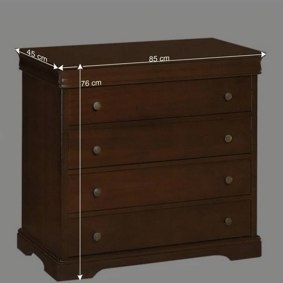 Kommode im klassischen Look mit vier Schubladen - Lemerzi