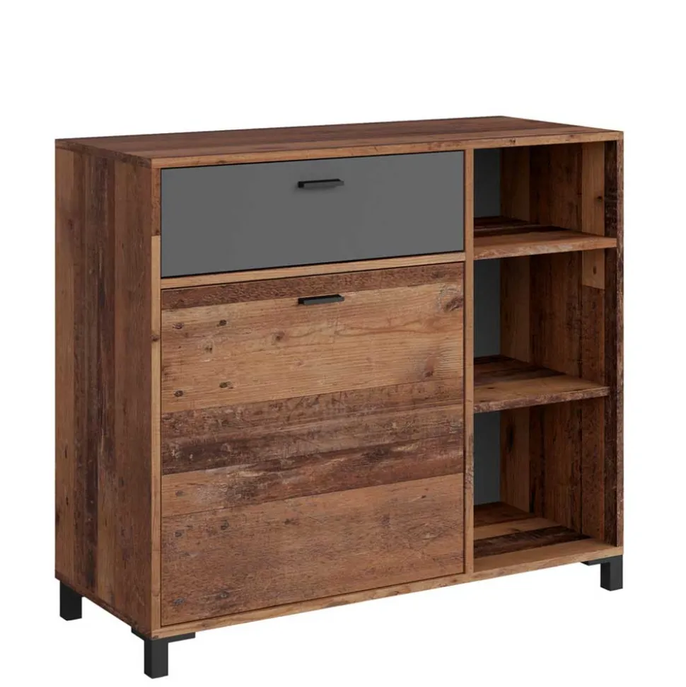 Kommode in Altholz Optik & Anthrazit - Bosco