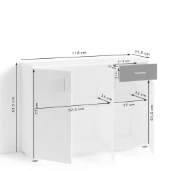 Kommode in Anthrazit & Altholz Optik - Vlatu