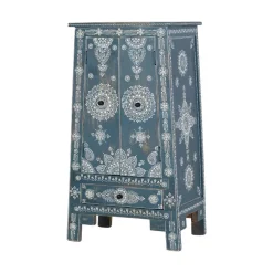 Kommode in Blau mit weißer Bemalung - Fleet