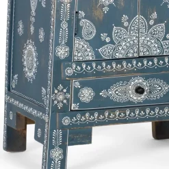 Kommode in Blau mit weißer Bemalung - Fleet