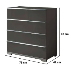 Kommode in Braun mit Glasfront - Madita