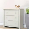 Kommode in Cremeweiß mit Eiche - Langoona