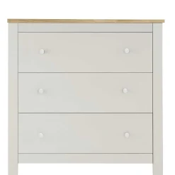 Kommode in Cremeweiß mit Eiche - Langoona