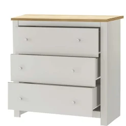 Kommode in Cremeweiß mit Eiche - Langoona