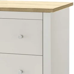 Kommode in Cremeweiß mit Eiche - Langoona