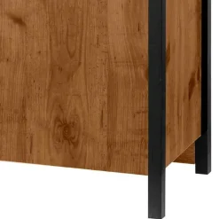 Kommode in Eiche Holzoptik und Schwarz - Lavion
