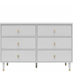 Kommode in Hellgrau mit Gold - Imano