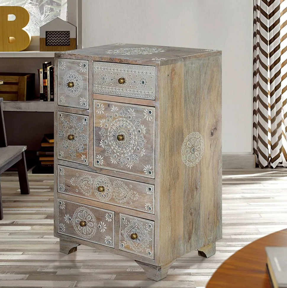 Kommode in Holz White Wash - Troyes